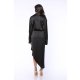 TGH ASYMMETRIC SATIN MIDI SHIRT-DRESS