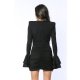TGH RUFFLED CUFFS DEEP V-NECK INVITING MINI DRESS