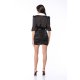 TGH SATIN POINTED COLLAR CONTRAST MINI DRESS