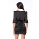TGH SATIN POINTED COLLAR CONTRAST MINI DRESS