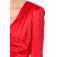 TGH ONE-SLEEVE SATIN MIDI DRESS