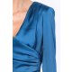 TGH ONE-SLEEVE SATIN MIDI DRESS