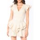CARLA PURO LINO LAYERED RUFFLES MINI DRESS