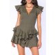 CARLA PURO LINO LAYERED RUFFLES MINI DRESS