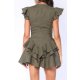 CARLA PURO LINO LAYERED RUFFLES MINI DRESS