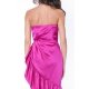 MARMURI ROCHIE MIDI ASIMETRICA DIN SATIN CU CORSET SI VOLANE