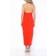 POESSE ROCHIE MIDI CU SLIT ADANC IN FATA SI TOP HALTER