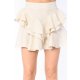 CARLA PURO LINO LAYERED HIGH WAIST RUFFLED MINI SKIRT