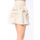 CARLA PURO LINO LAYERED HIGH WAIST RUFFLED MINI SKIRT