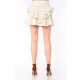 CARLA PURO LINO LAYERED HIGH WAIST RUFFLED MINI SKIRT