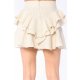 CARLA PURO LINO LAYERED HIGH WAIST RUFFLED MINI SKIRT
