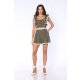 CARLA PURO LINO RUFFLES & LACE CROPPED TOP