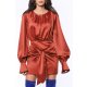 TGH ROCHIE MINI DIN SATIN TRENDSETTING CU ESARFA IN TALIE 