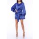 TGH ROCHIE MINI DIN SATIN TRENDSETTING CU ESARFA IN TALIE 