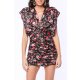 TGH FLORAL PRINT DRAPED MINI DRESS