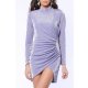 TGH ASYMMETRIC FRONT GLITTER LYCRA MINI DRESS 