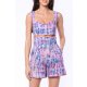 TGH LINO PRINCESS NECKLINE TIE-DYE PRINT CROP TOP