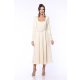 TGH ROCHIE MIDI A-LINE DRAPATA CU CORSET SI CATARAMA BIJUTERIE