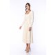 TGH ROCHIE MIDI A-LINE DRAPATA CU CORSET SI CATARAMA BIJUTERIE