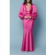 TGH ROCHIE MAXI DIN SATIN CU INEL SI MANECI BUFANTE