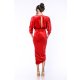 TGH SPECIAL EVENT VELVET ASYMMETRIC MIDI DRESS