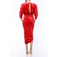 TGH SPECIAL EVENT VELVET ASYMMETRIC MIDI DRESS