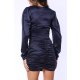 TGH ROCHIE MINI DRAPATA DIN SATIN CU TRANDAFIR