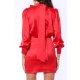 TGH ROCHIE MINI DIN SATIN CU TRANDAFIRI SI PENSE