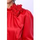 TGH ROCHIE MINI DIN SATIN CU TRANDAFIRI SI PENSE