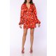 TGH ROCHIE MINI CU PRINT FLORAL SI NASTURI