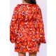 TGH ROCHIE MINI CU PRINT FLORAL SI NASTURI
