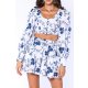 POESSE CROP TOP GREECE CU PRINT FLORAL
