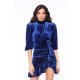 TGH ROCHIE MINI VELVET NIGHTS CU VOLANE ASIMETRICE