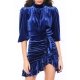 TGH ROCHIE MINI VELVET NIGHTS CU VOLANE ASIMETRICE