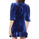 TGH ROCHIE MINI VELVET NIGHTS CU VOLANE ASIMETRICE