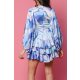 TGH ROCHIE MINI CU VOLANE ASIMETRICE SI PRINT SEA WAVES