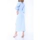 MARMURI JEWELLERY BUTTONS DEEP SLIT MIDI DRESS