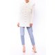 POESSE FAMOUS PUFFED SHOULDERS LONGLINE SHIRT