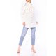 POESSE FAMOUS PUFFED SHOULDERS LONGLINE SHIRT