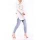 POESSE FAMOUS PUFFED SHOULDERS LONGLINE SHIRT