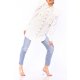 POESSE FAMOUS PUFFED SHOULDERS LONGLINE SHIRT