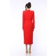 TGH SPECIAL NECKLINE LONG SLEEVES MIDI DRESS