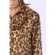 TGH FEATHERS CUFFS ANIMAL PRINT SHIRT