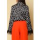 TGH FEATHERS CUFFS ANIMAL PRINT SHIRT