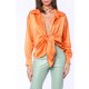 TGH FRONT KNOT SATIN SO HOT SATIN SHIRT