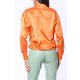 TGH FRONT KNOT SATIN SO HOT SATIN SHIRT