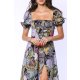 TGH ELECTIRC PRINT BOHO MIDI DRESS