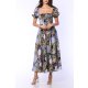 TGH ELECTIRC PRINT BOHO MIDI DRESS