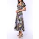 TGH ELECTIRC PRINT BOHO MIDI DRESS