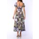 TGH ELECTIRC PRINT BOHO MIDI DRESS